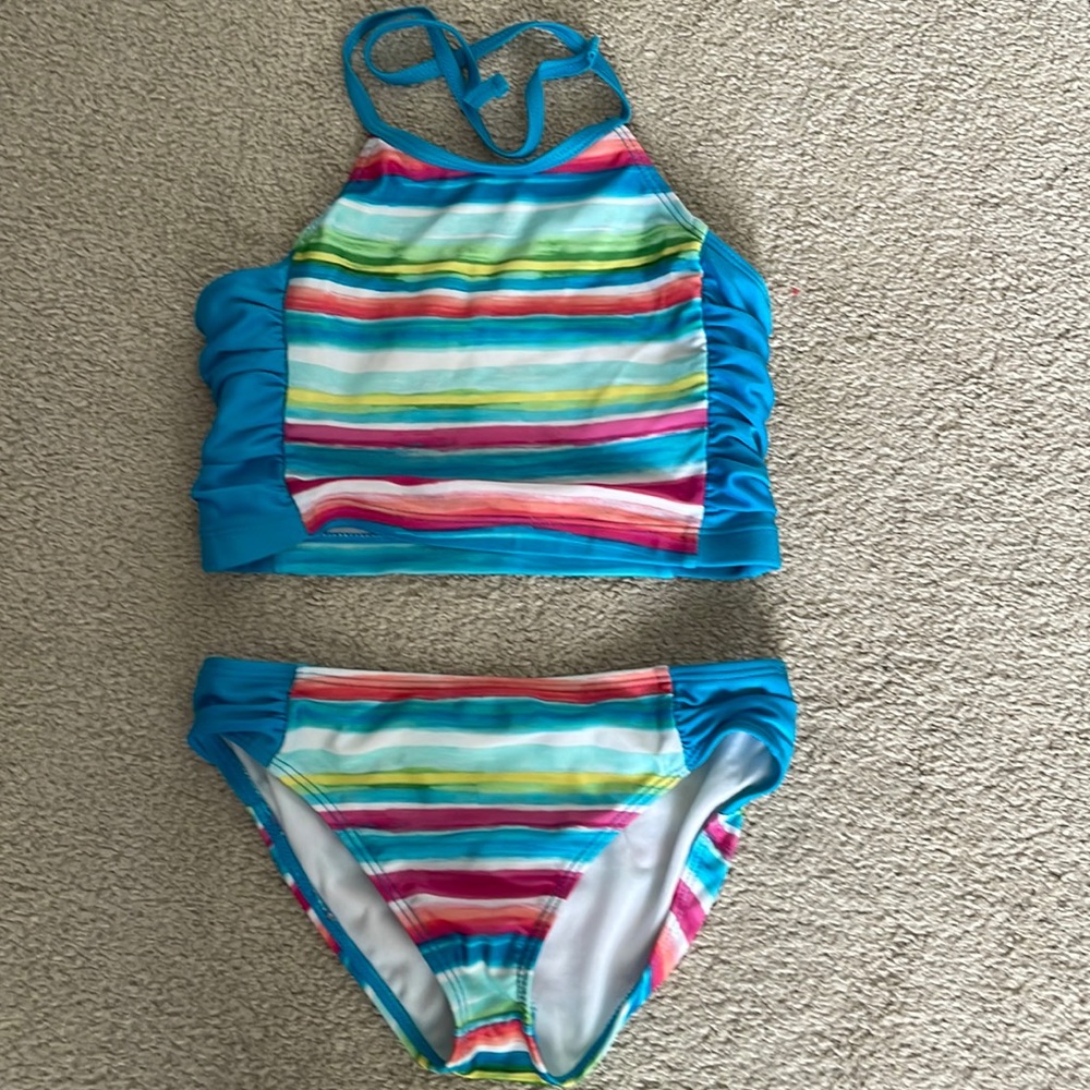 Gymboree Girls Striped Tankini Size 7/8